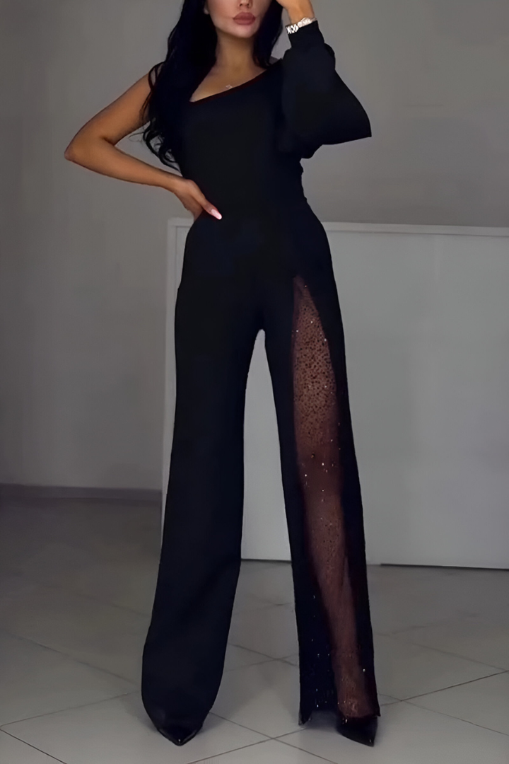 Gaby - One-Shoulder Jumpsuit with Sparkling Detail