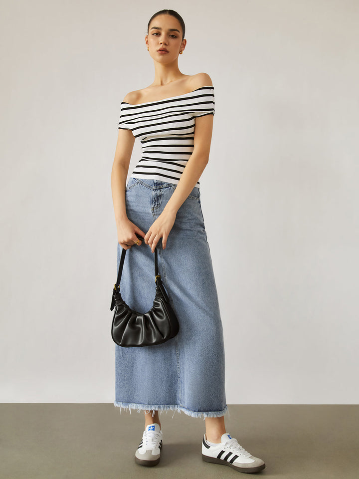 Stripe Off Shoulder Top