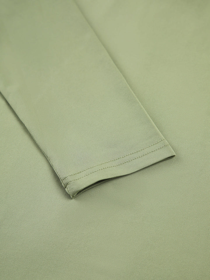 Semi-Sheer Long Sleeve Crop Top