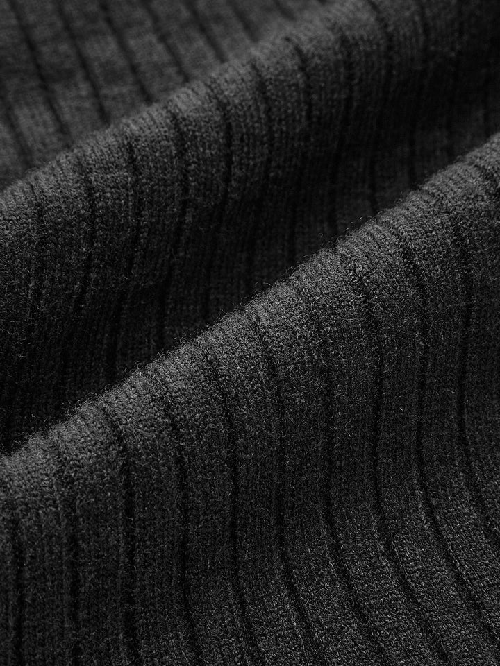 Two Tone Criss Cross Slim Knit Top