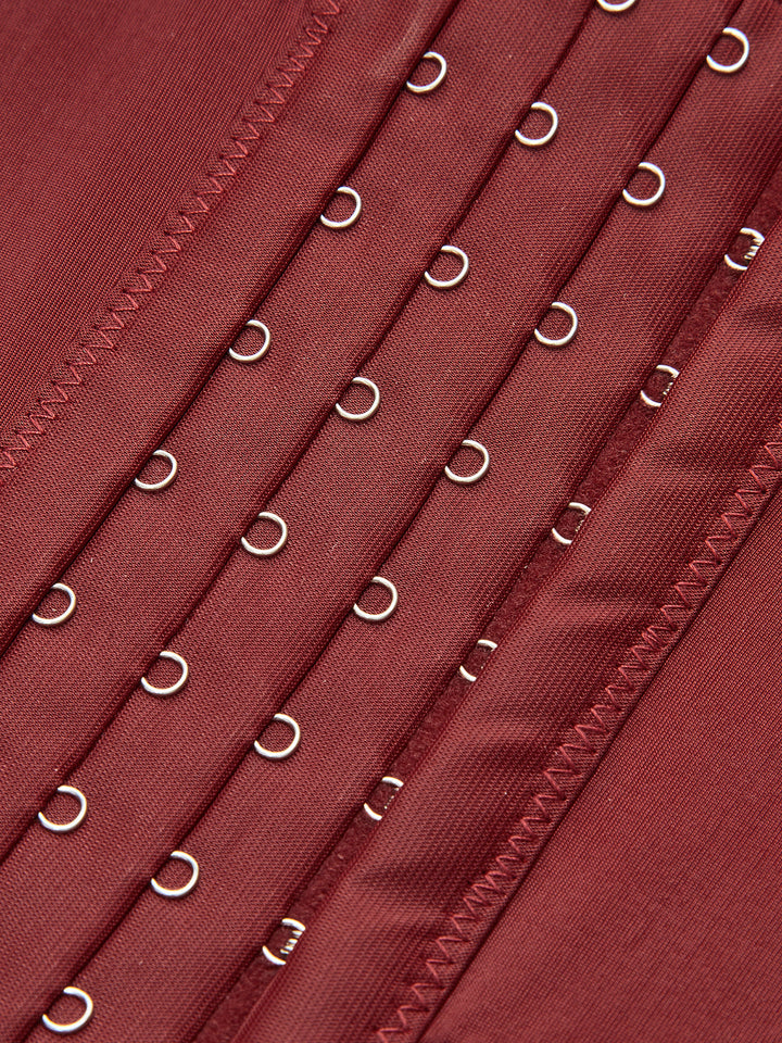 Semi-Sheer Spaghetti Strap Piping Corset Top