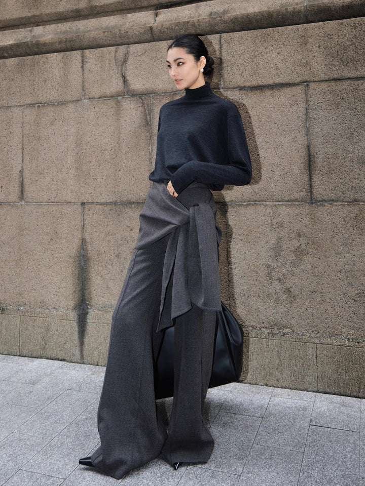 Utility Mid-Waist Knotted Design Pants