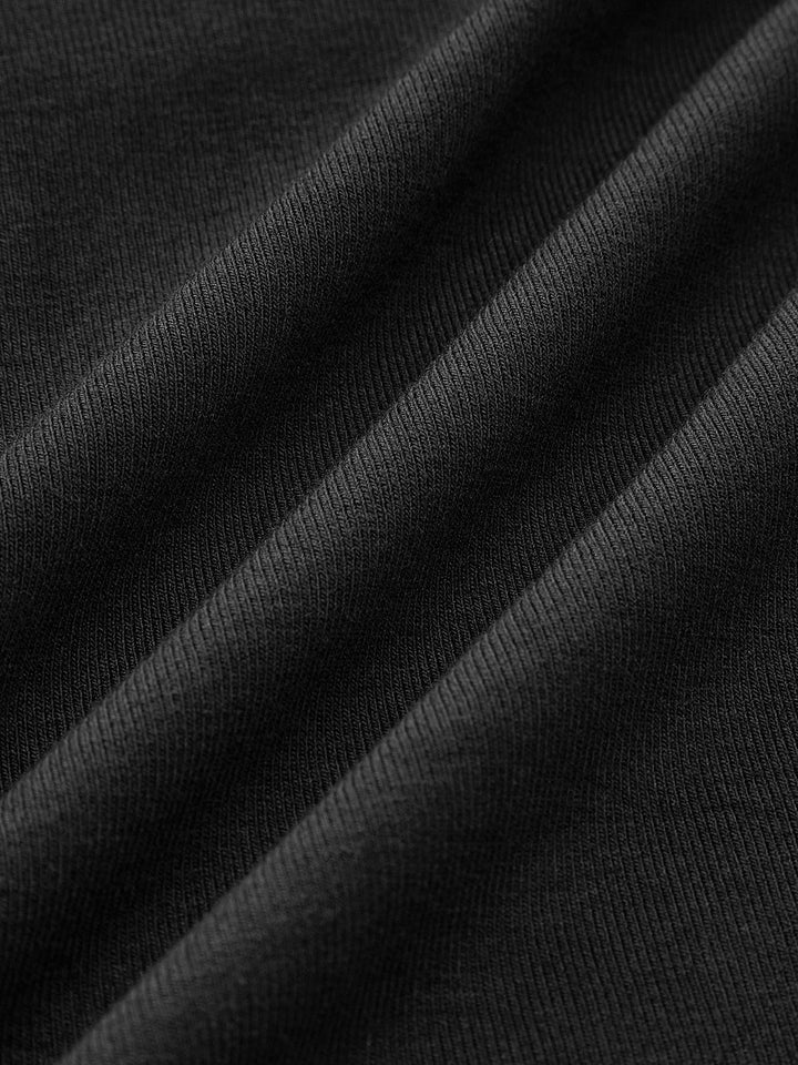 Semi-Sheer V-Neck Mesh Panel Top