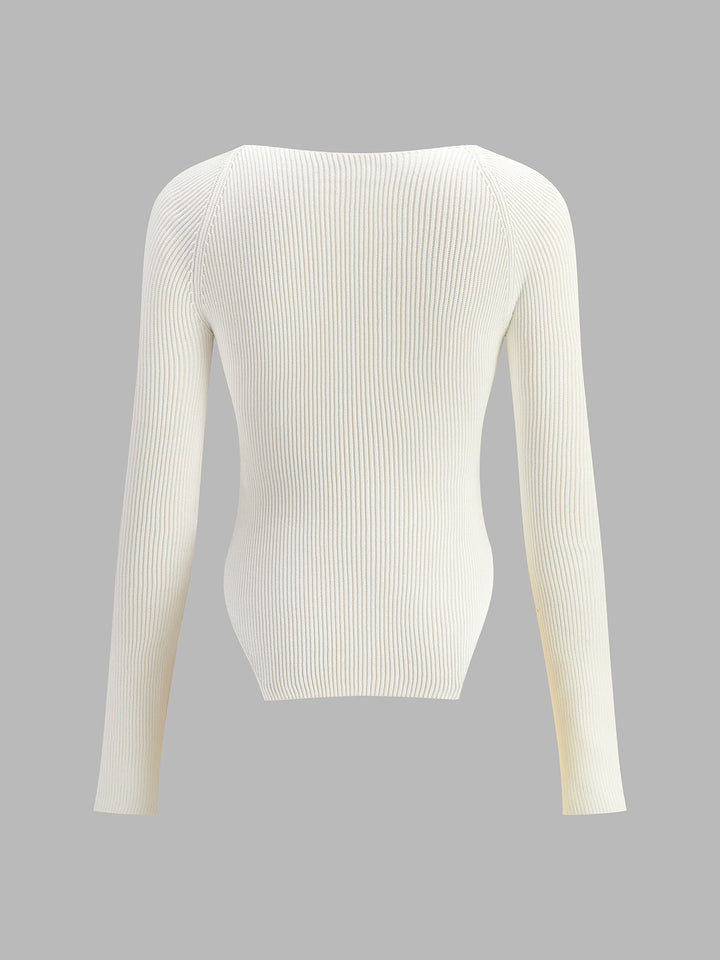 Sweetheart Long Sleeve Knit Top
