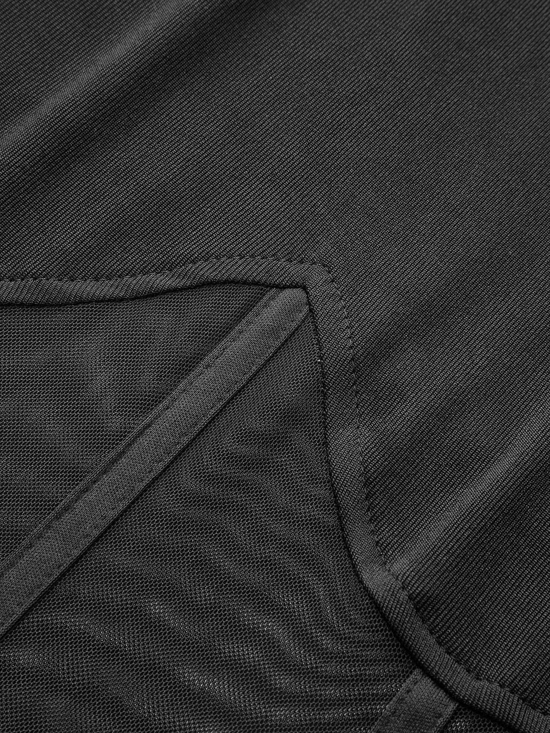 Sheer Mesh Combination Long Sleeve Top