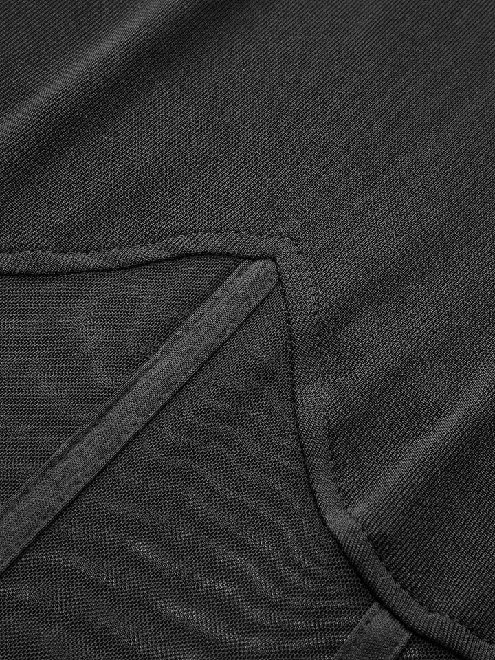 Sheer Mesh Combination Long Sleeve Top