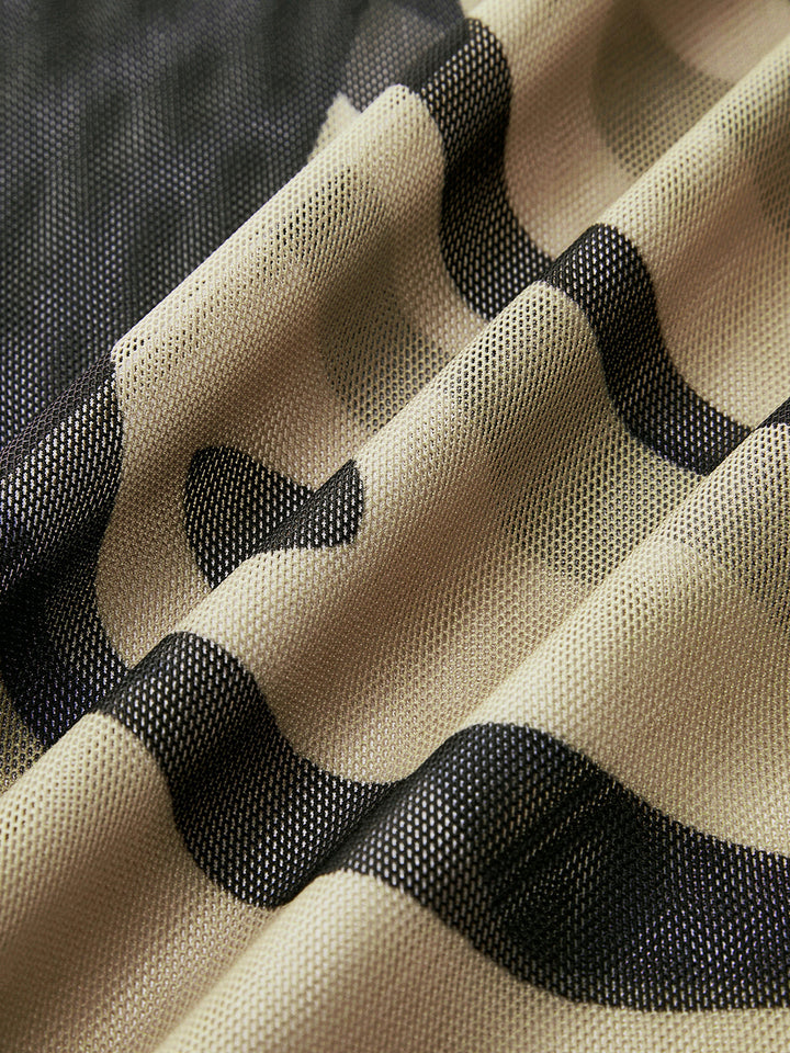 Sheer Printed Wide-Leg Beach Pants