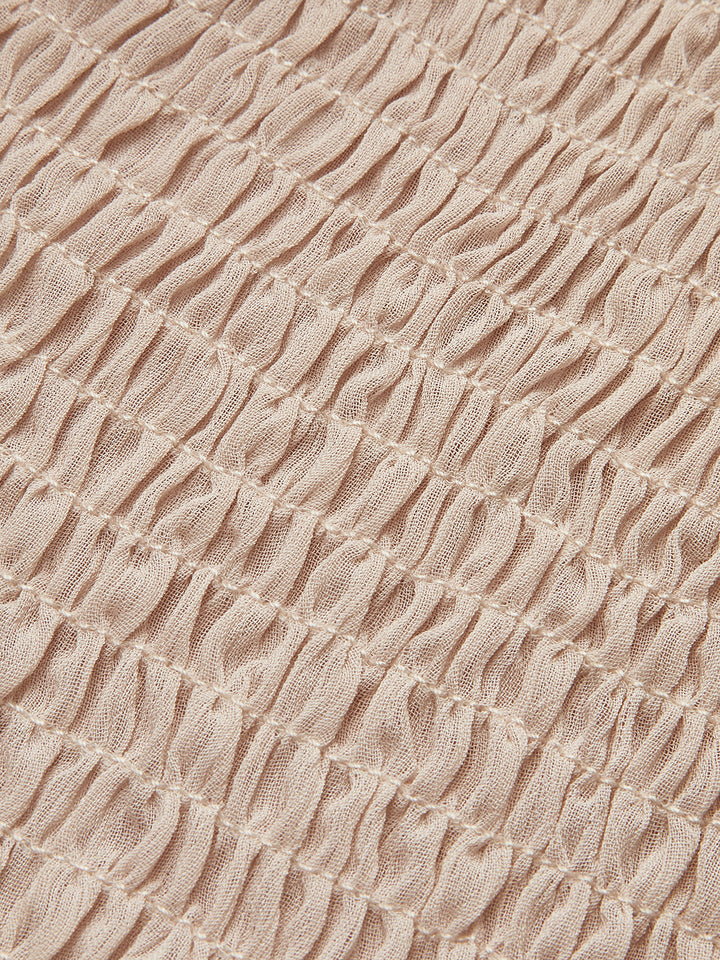 Semi-Sheer Chiffon Ruffle Backless Top