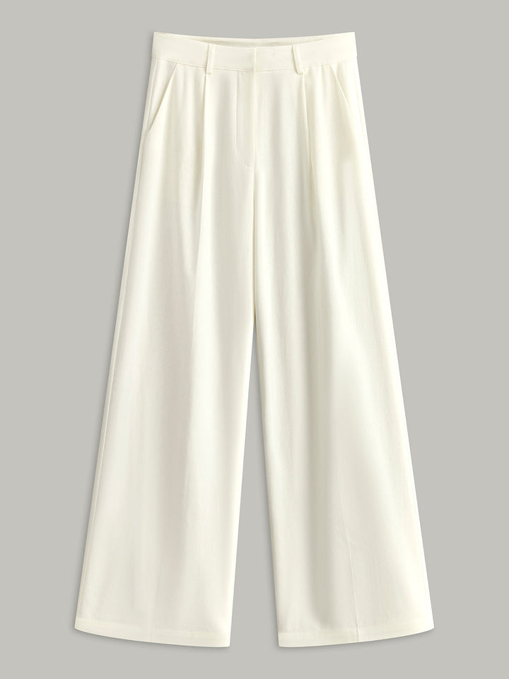 Cotton & Linen High-Waisted Pocketed Pants