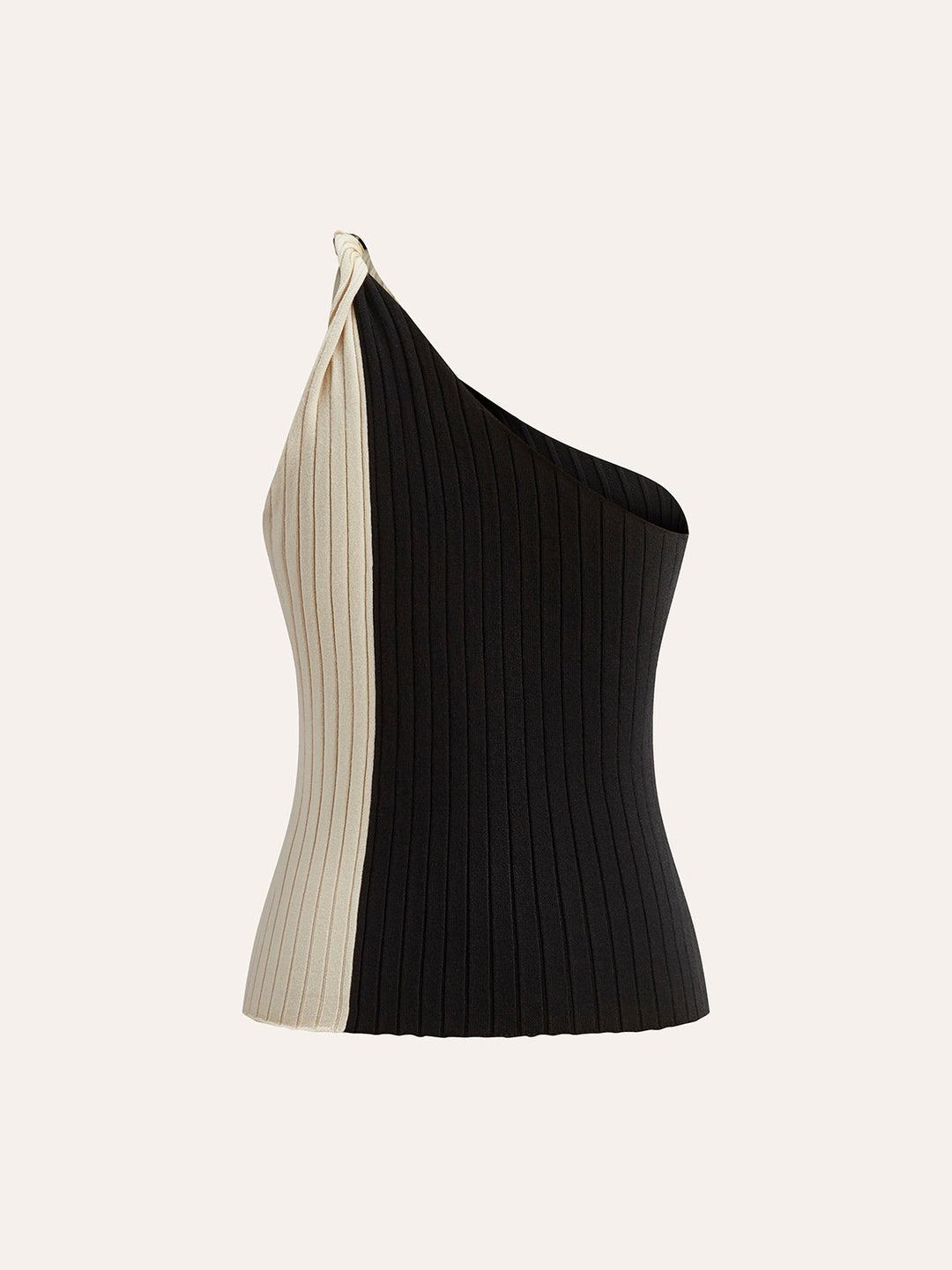 Color Block One Shoulder Top