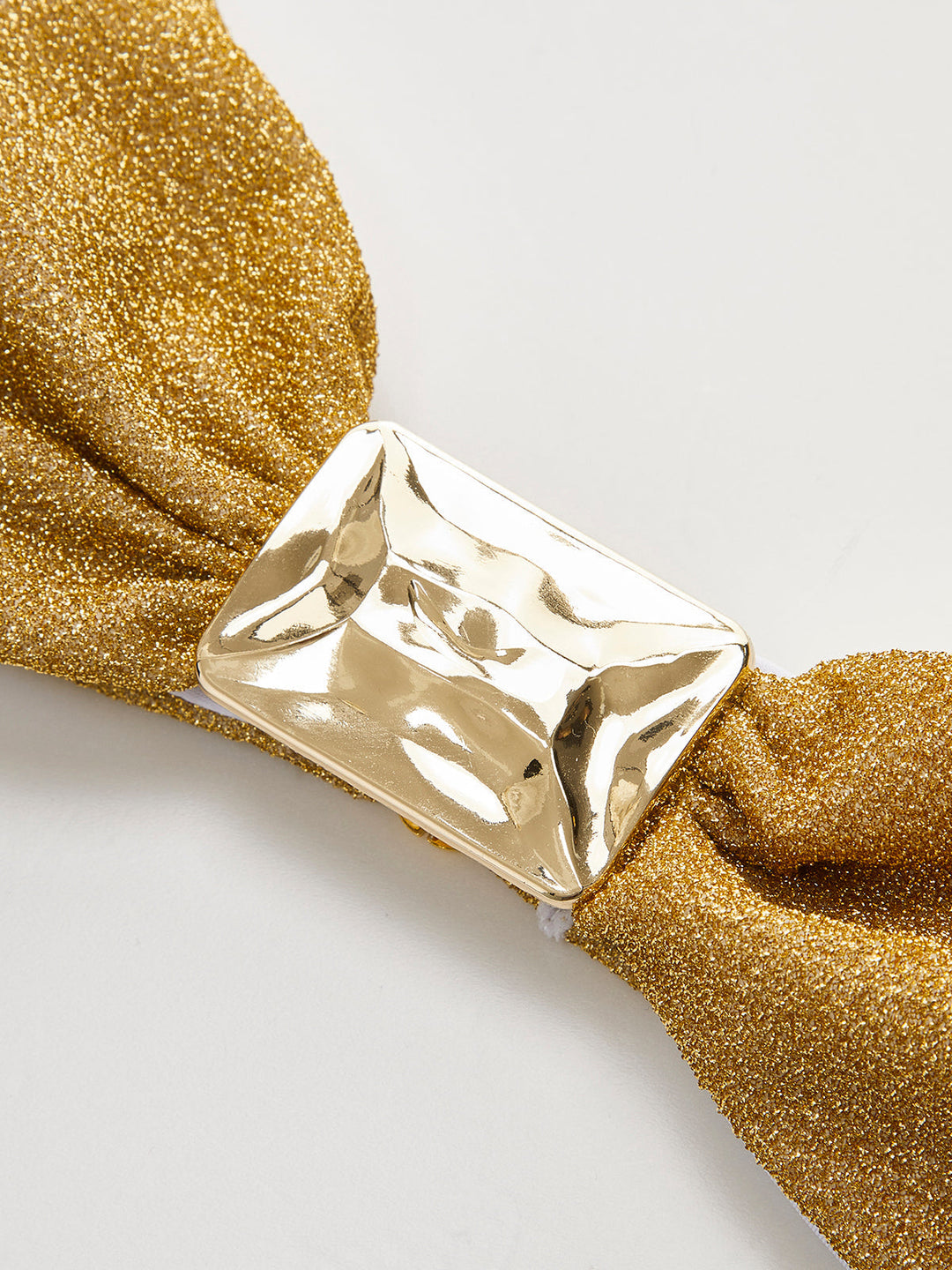 Metallic Bow Bandeau Bikini Top