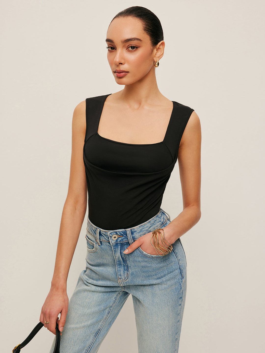 Square Neck Fitted Tank Top