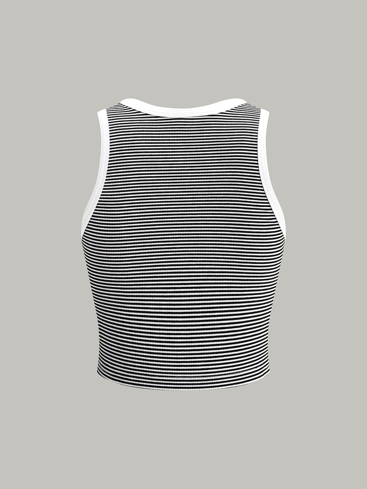 Striped Crew Neck Tank Top