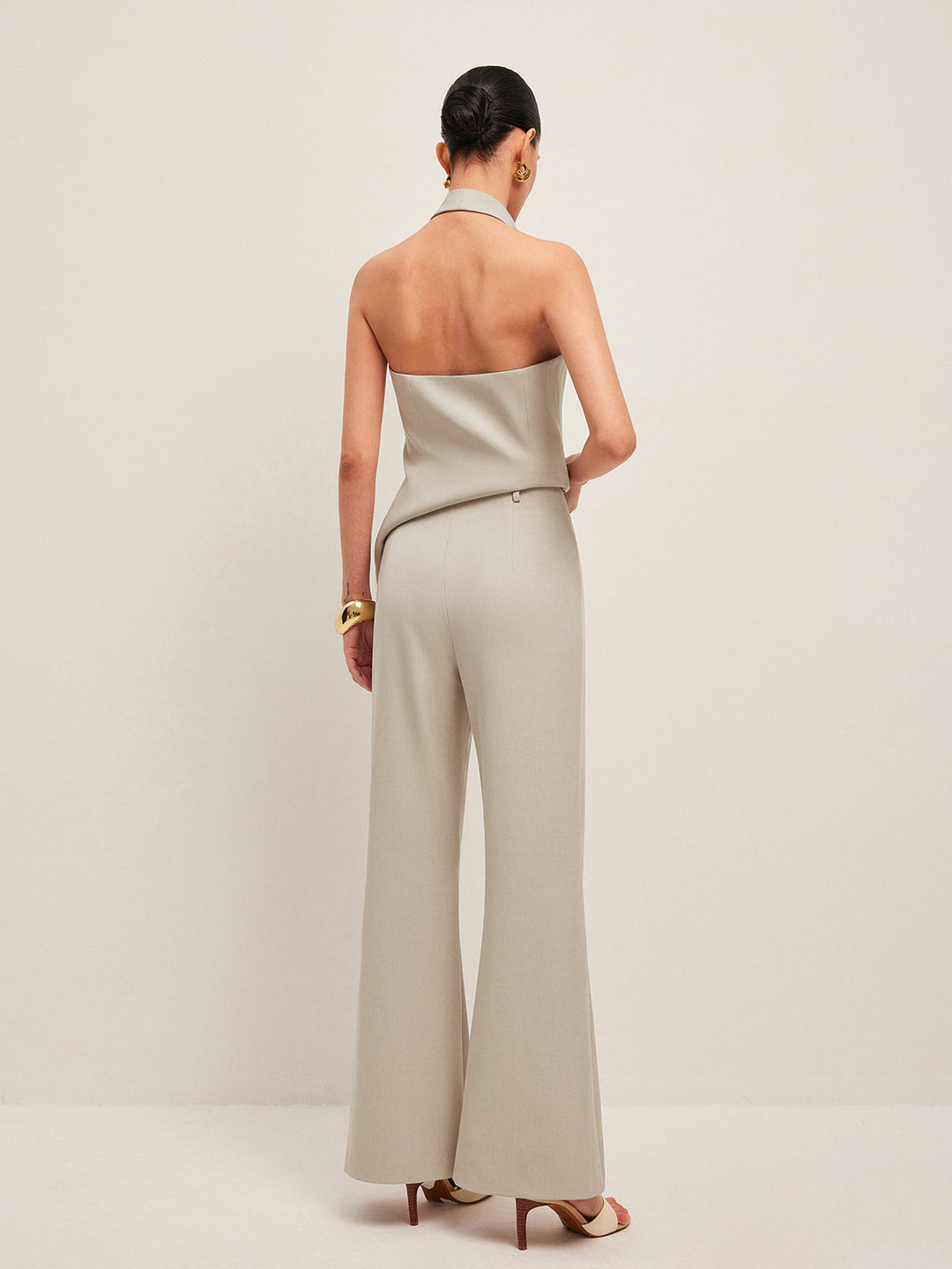 Wide-Leg Midi-Waisted Pants