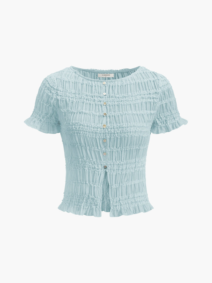 Ruffled Crop Top Skirt Set