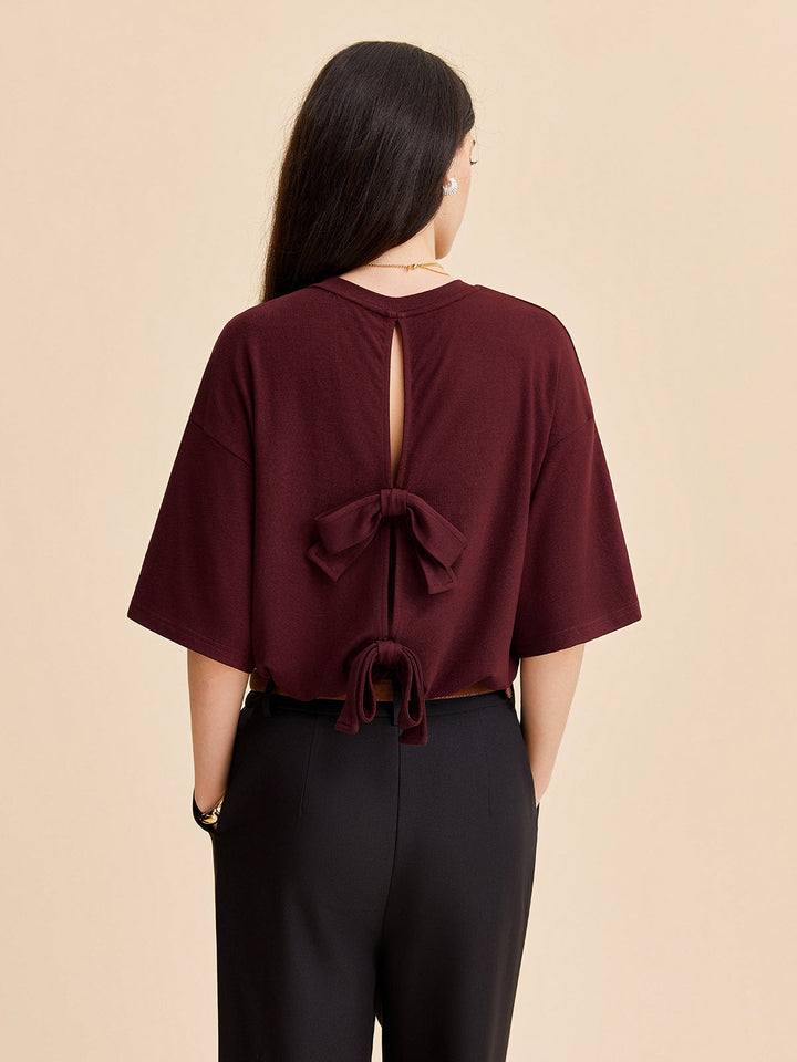 Split Back Tie Knot Top
