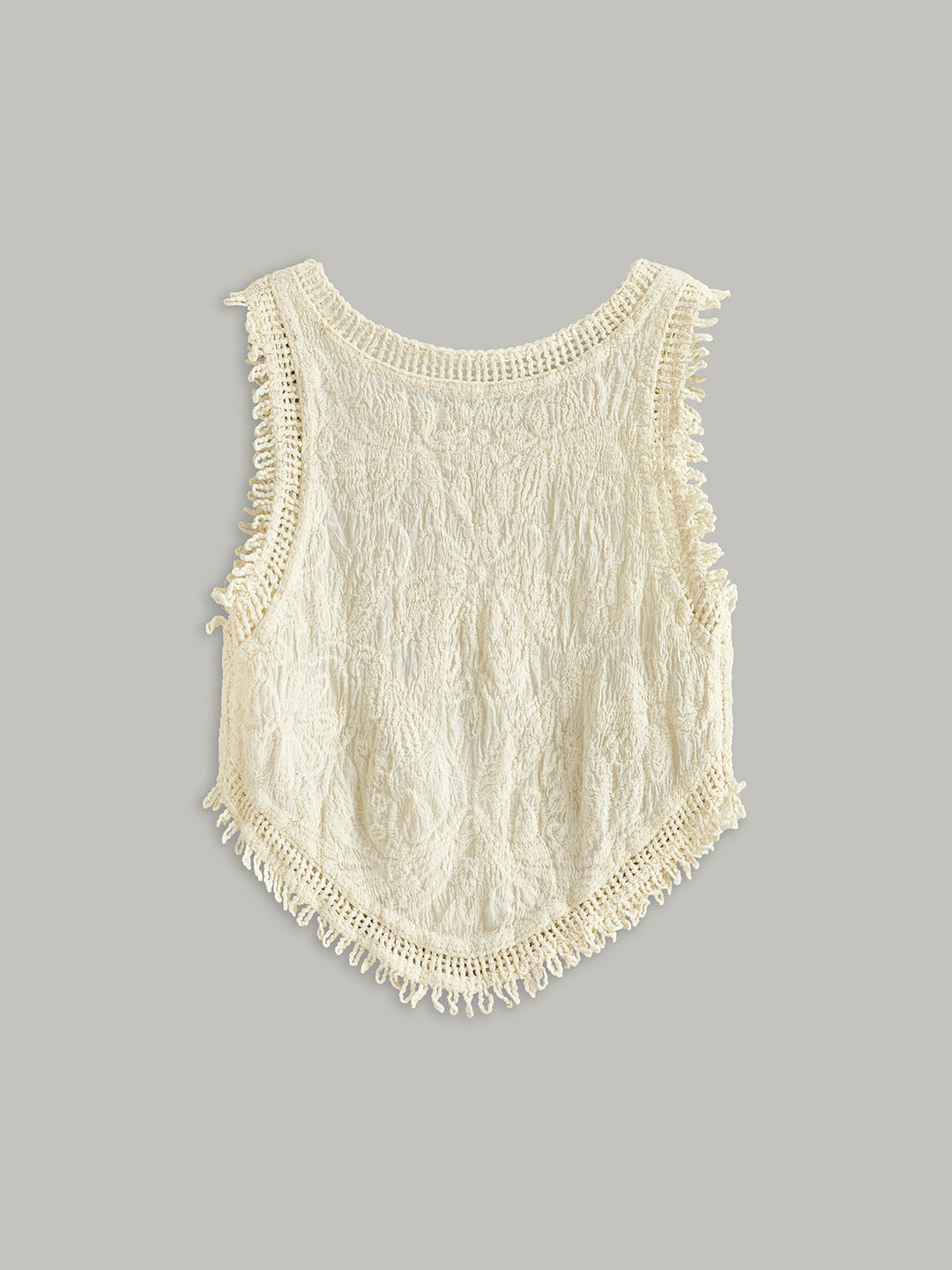 Semi-Sheer Crochet Lace Floral Detail Tank Top