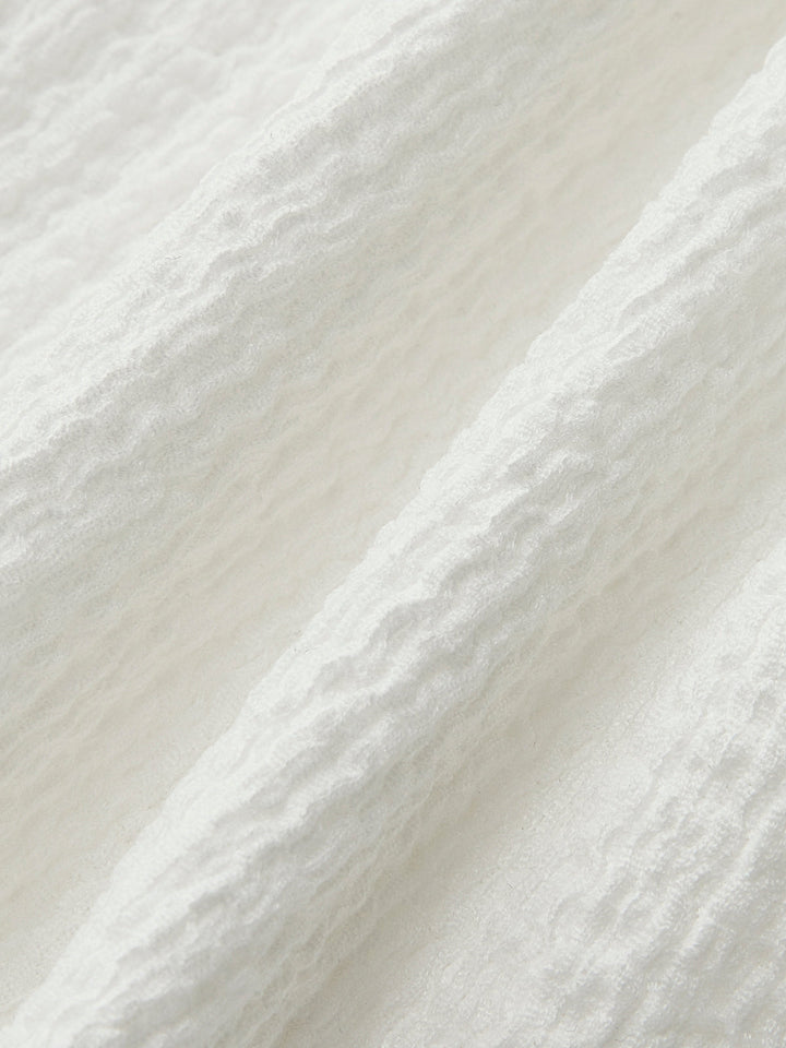 V-Neck Gathered Waist Bow-Detail Top