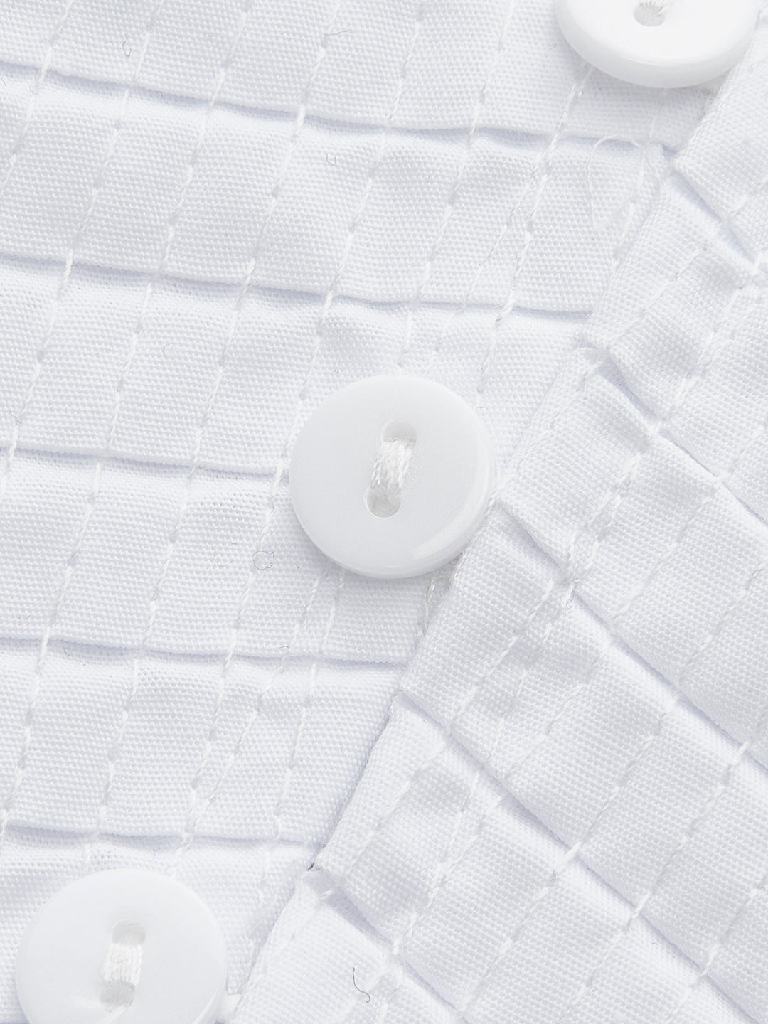 Pleated V-Neck Button-Detail Top