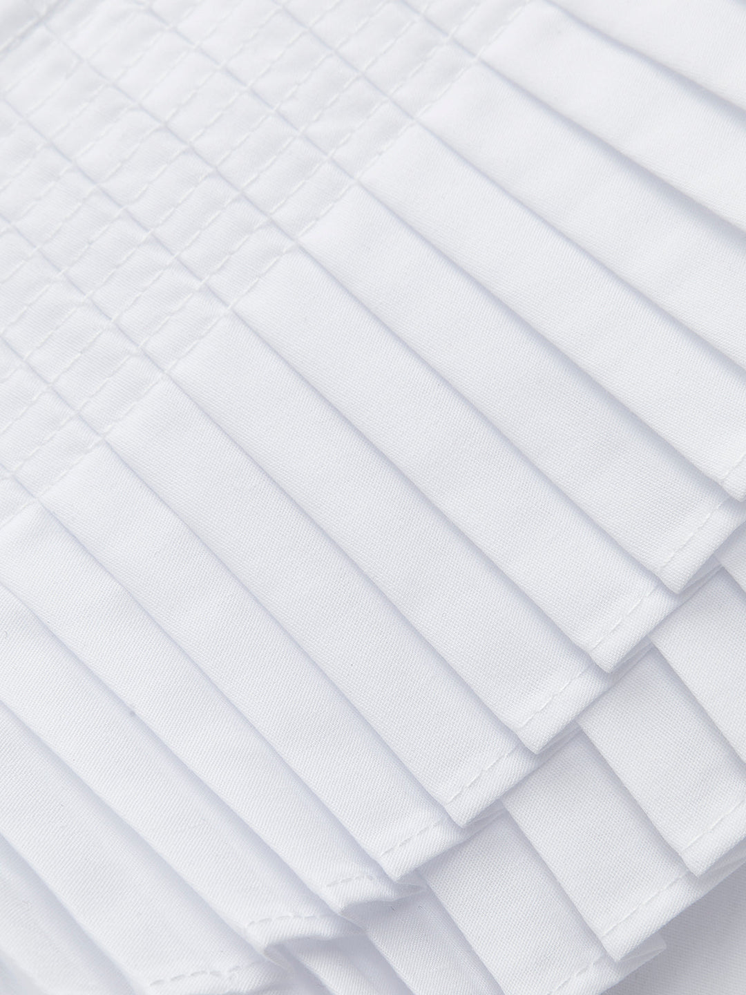 Pleated V-Neck Button-Detail Top