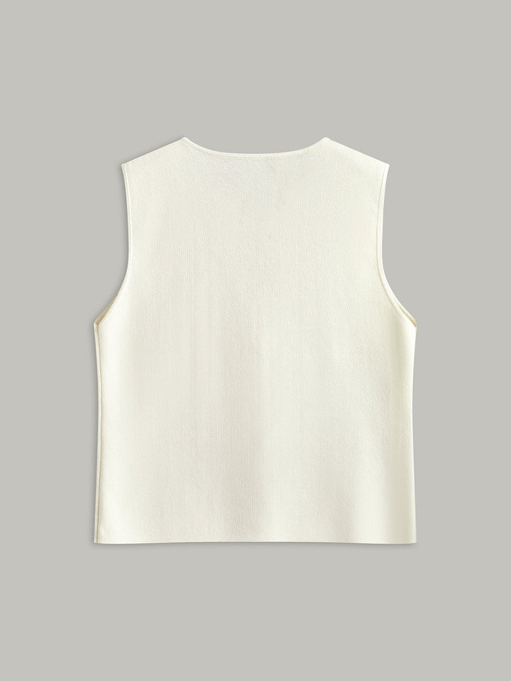 Shell Button Detail Sleeveless Top