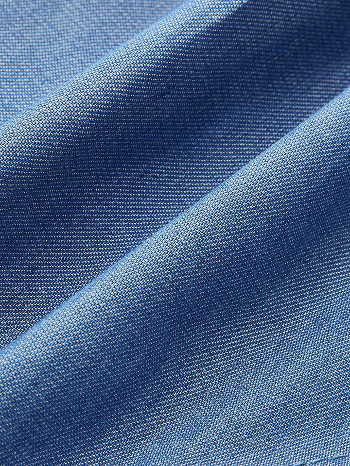 Ruffled Hem Denim Halter Top