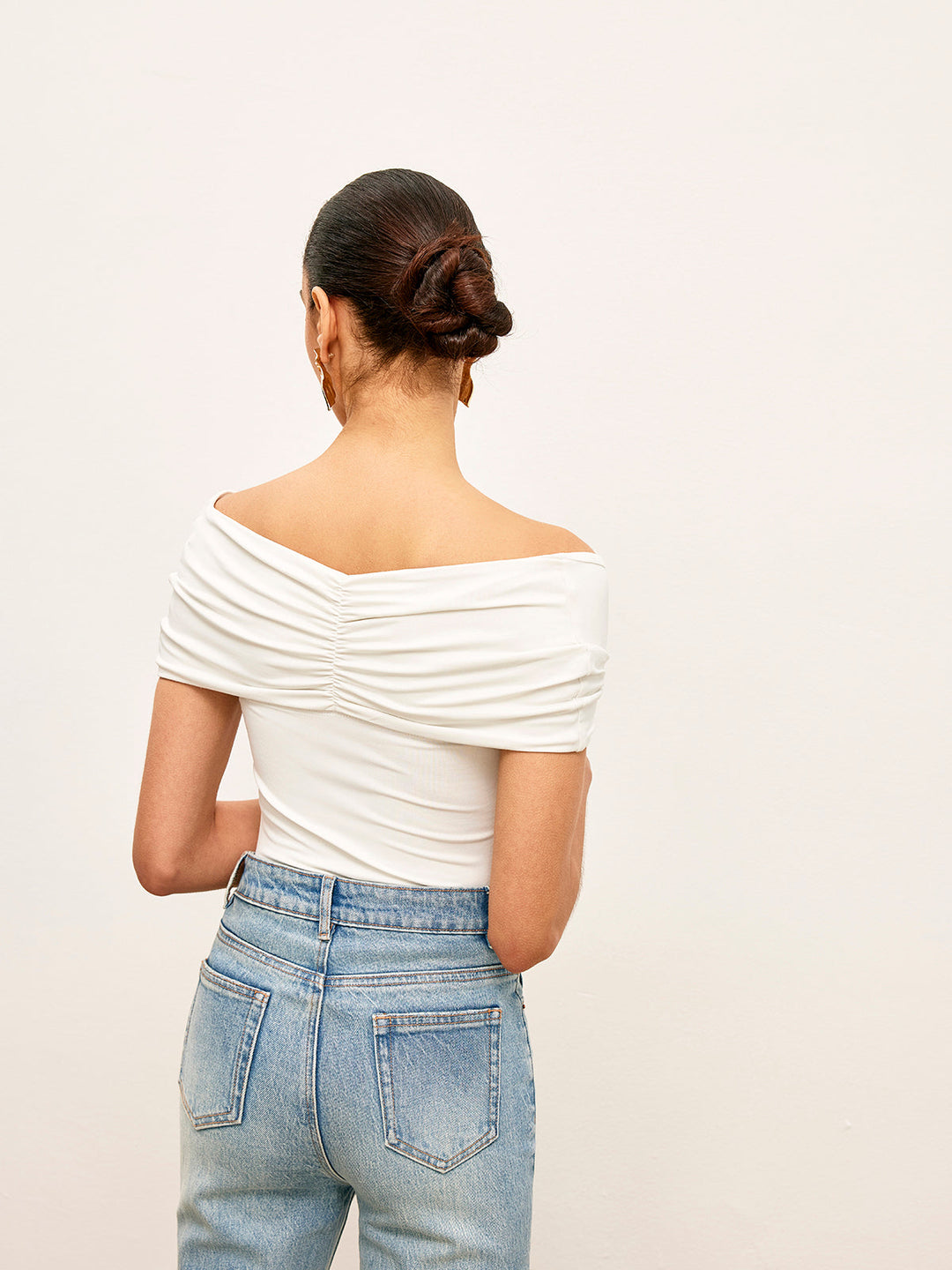 Twist Front Metal Ring Detail Top