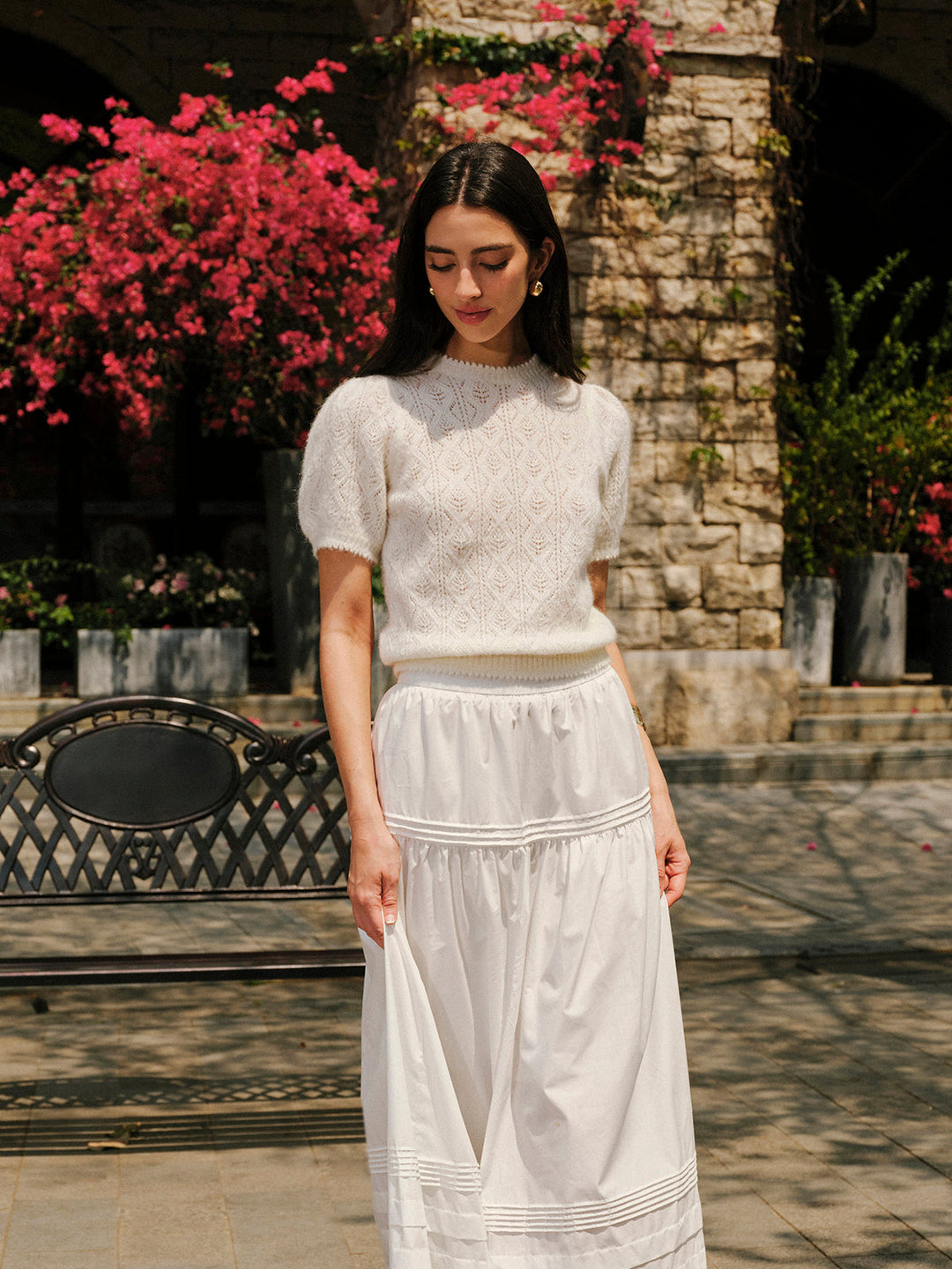 Wool-Blend Textured Knit Top