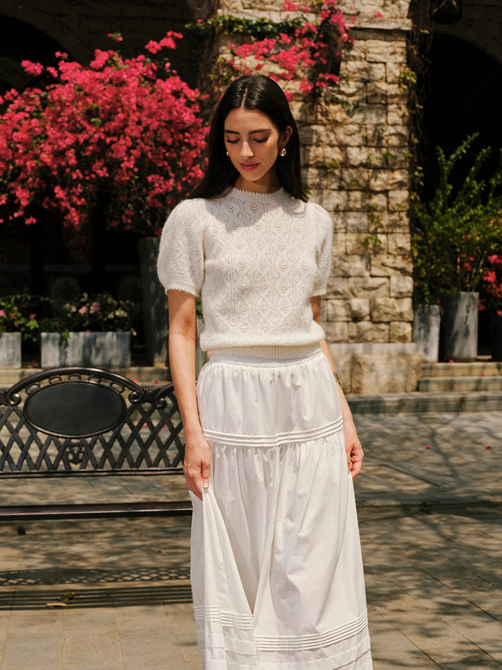 Wool-Blend Textured Knit Top