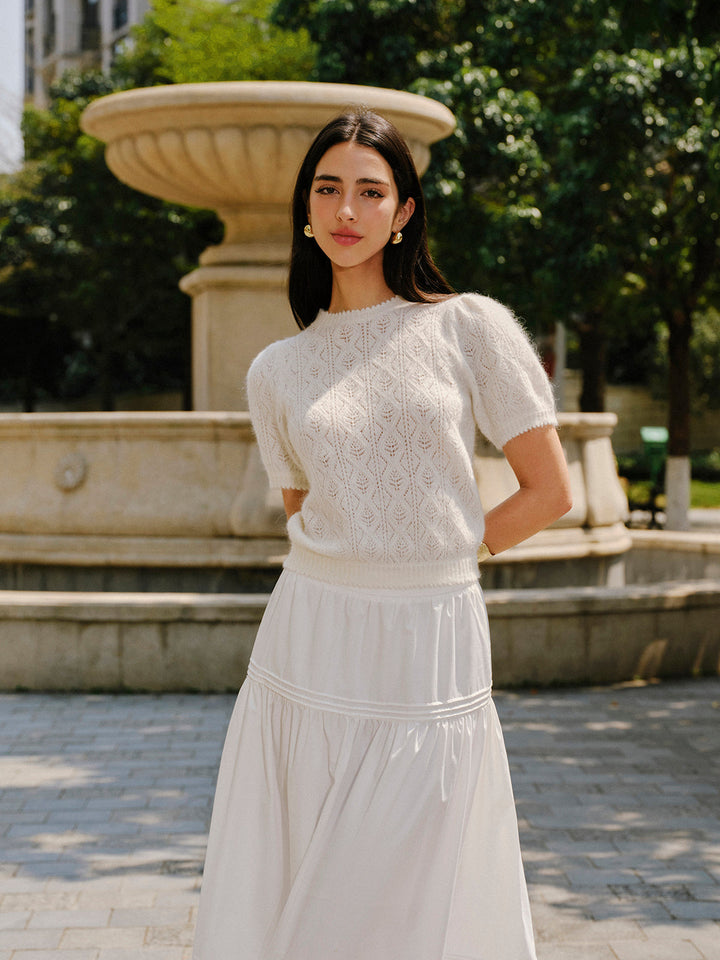 Wool-Blend Textured Knit Top