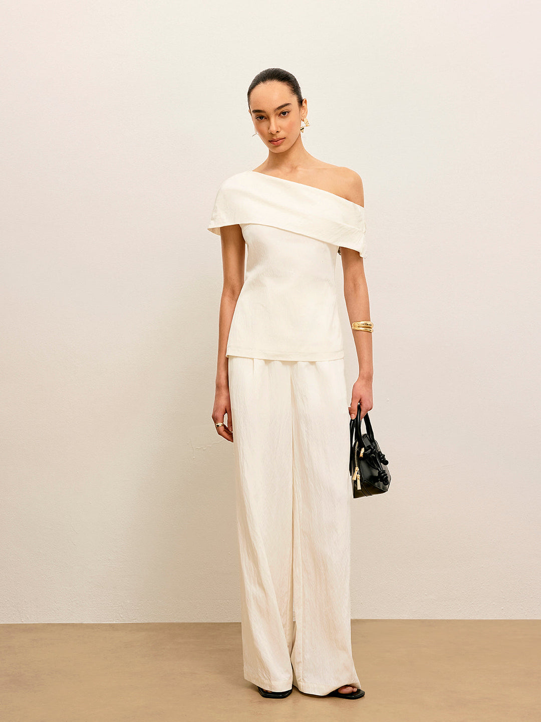 One-Shoulder Draped Top