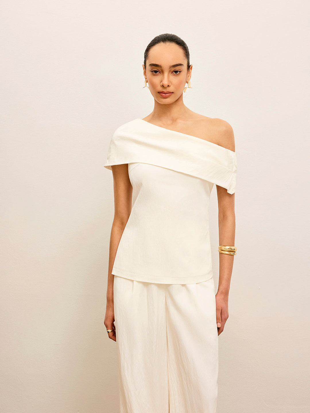 One-Shoulder Draped Top