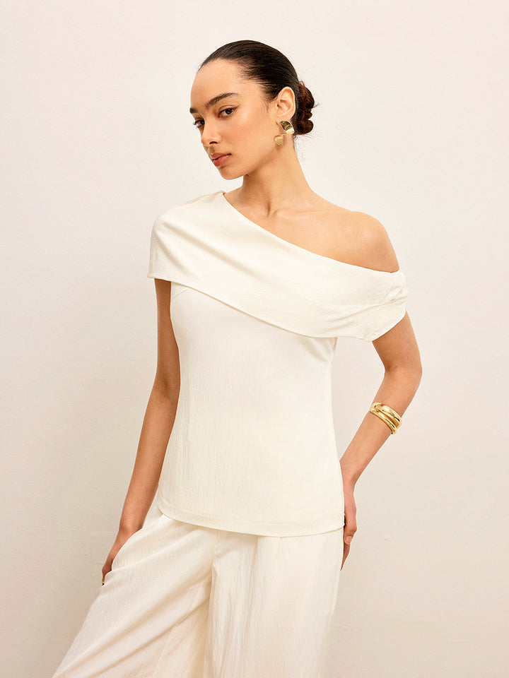 One-Shoulder Draped Top
