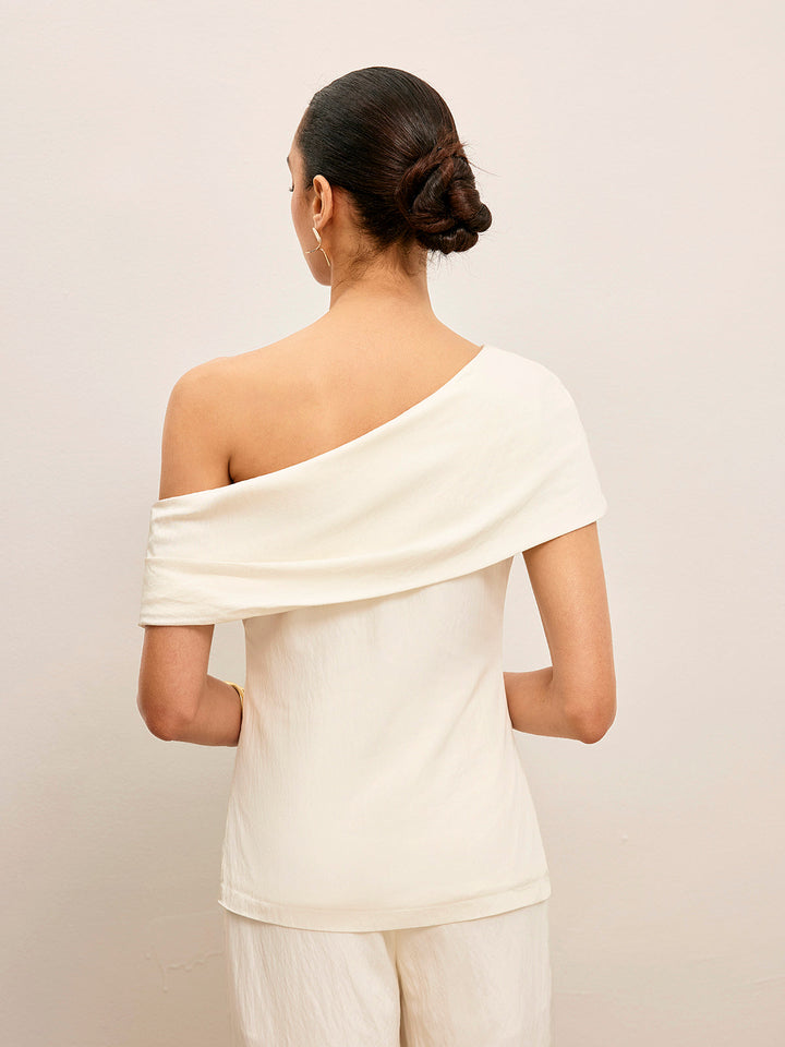 One-Shoulder Draped Top