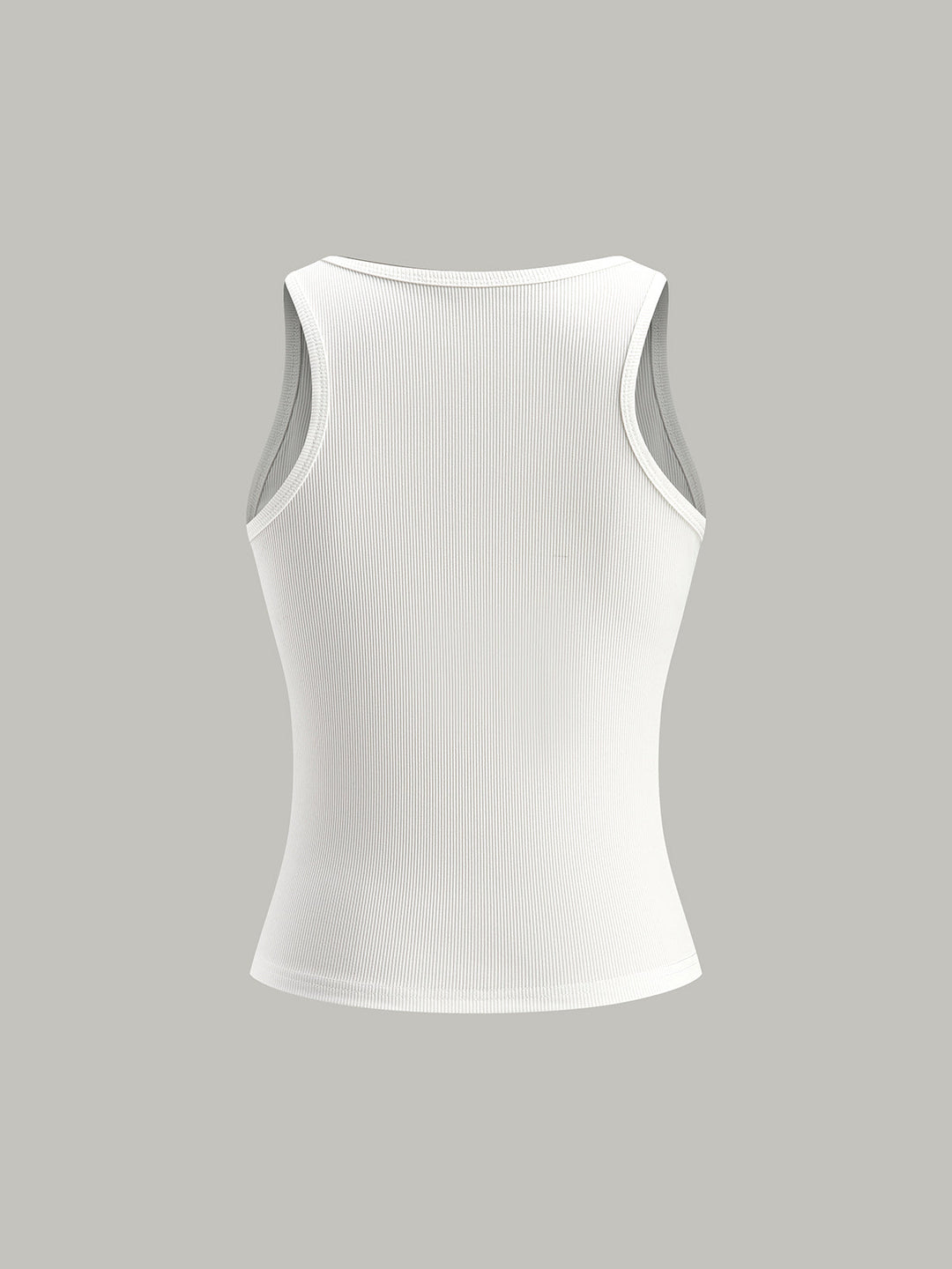 Ribbed Knit Top With Metal Detail