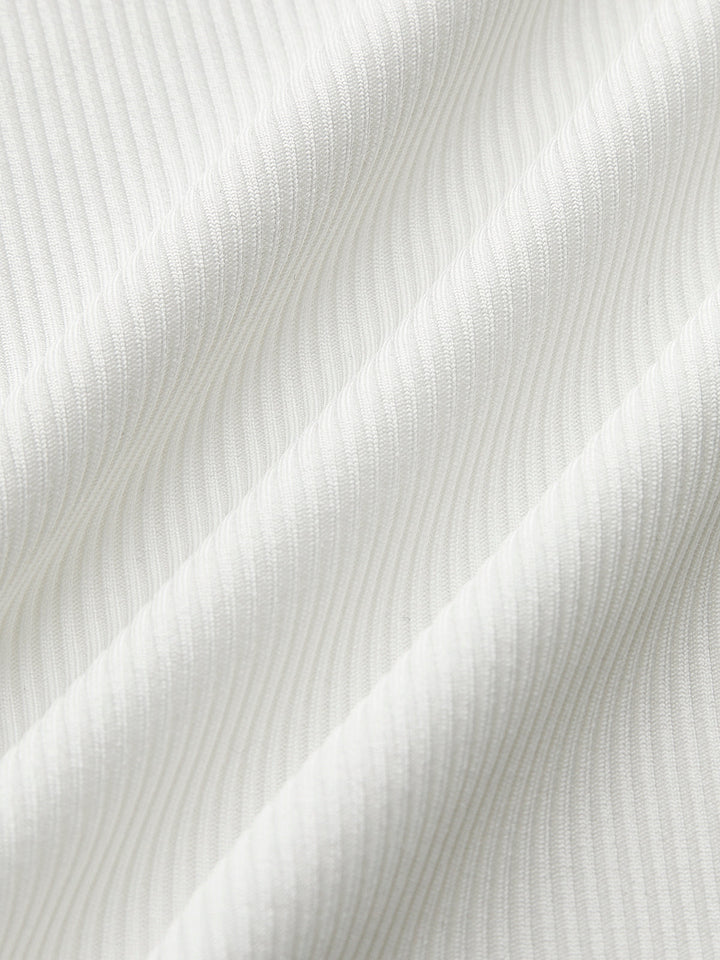 Ribbed Knit Top With Metal Detail