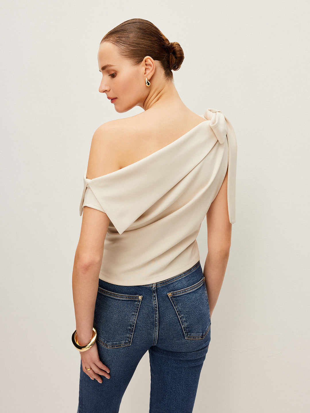One-Shoulder Top With Bow Detail