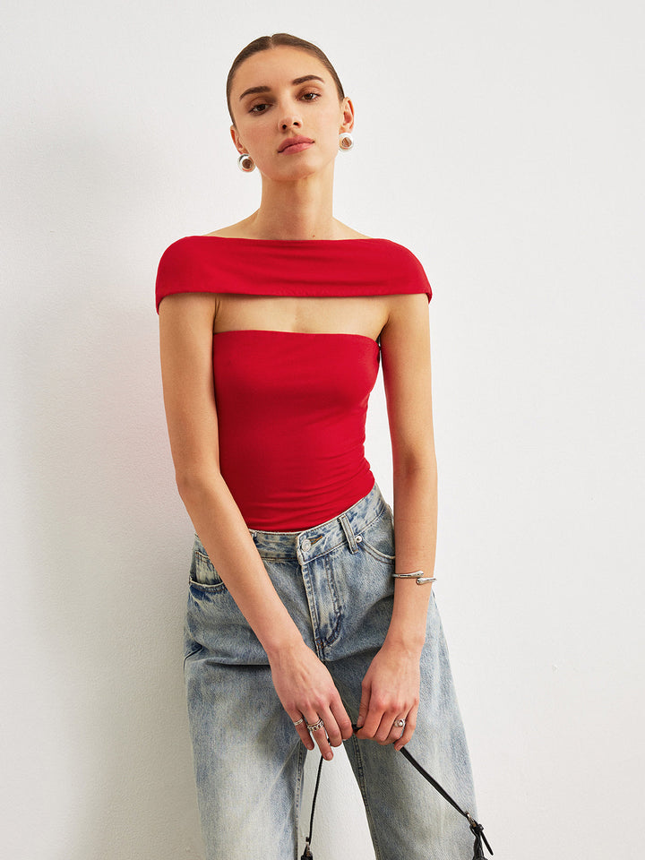 Off-Shoulder Backless Top