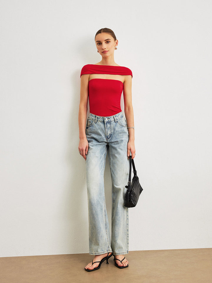 Off-Shoulder Backless Top