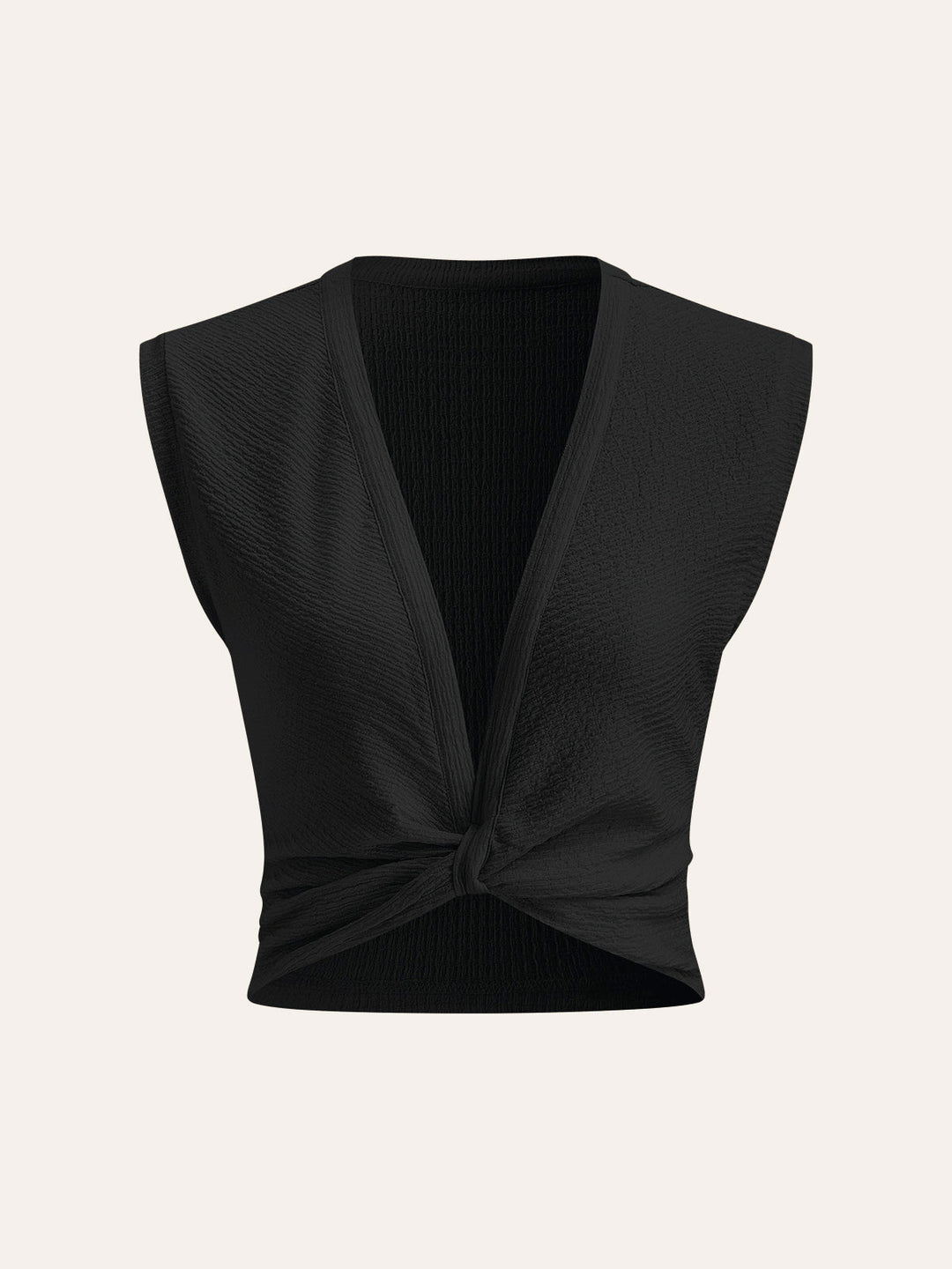 V-Neck Knot Front Sleeveless Top