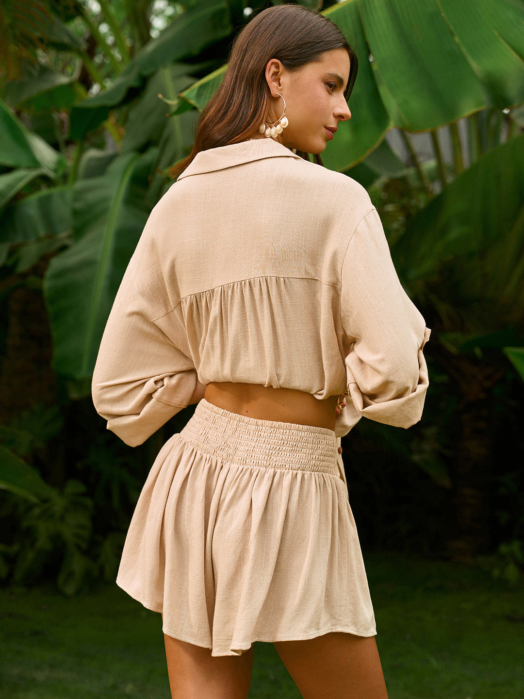 Embroidered Detail Shorts Set