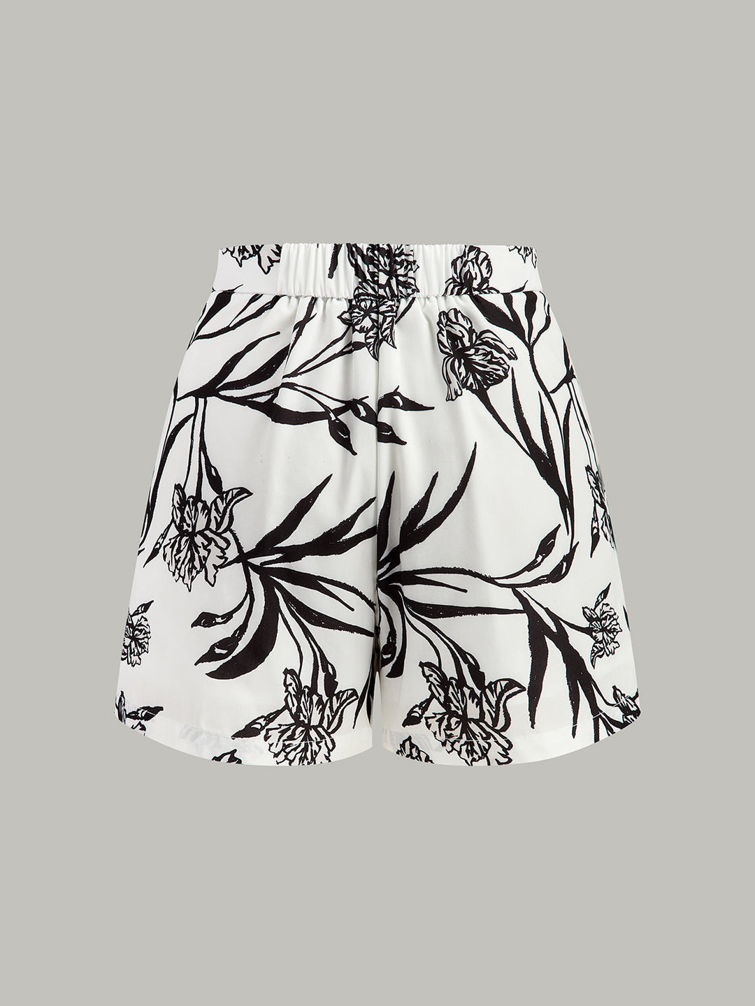 Floral Print Peplum Top With Shorts Set