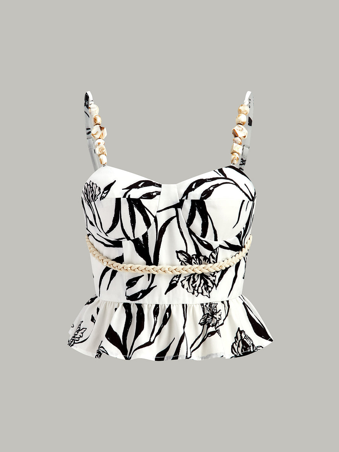 Floral Print Peplum Top With Shorts Set