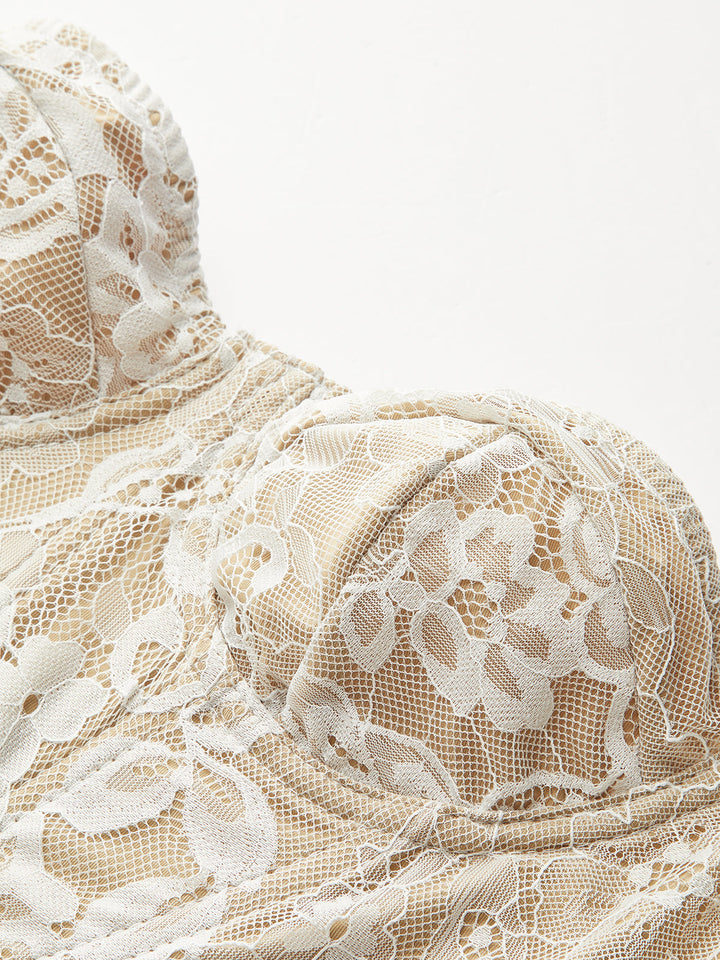 Strapless Floral Lace Corset Top