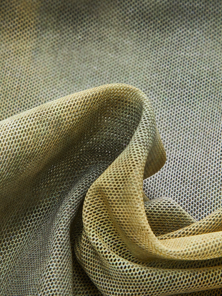 Tie-Dye Mesh Cross Halter Top