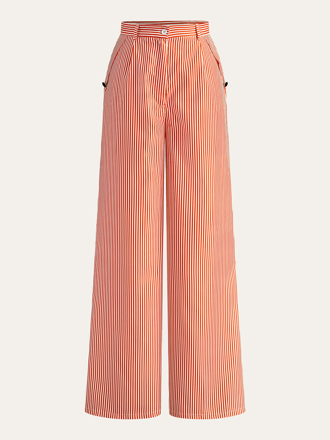 Striped Rosette Detail Top With Pants Set