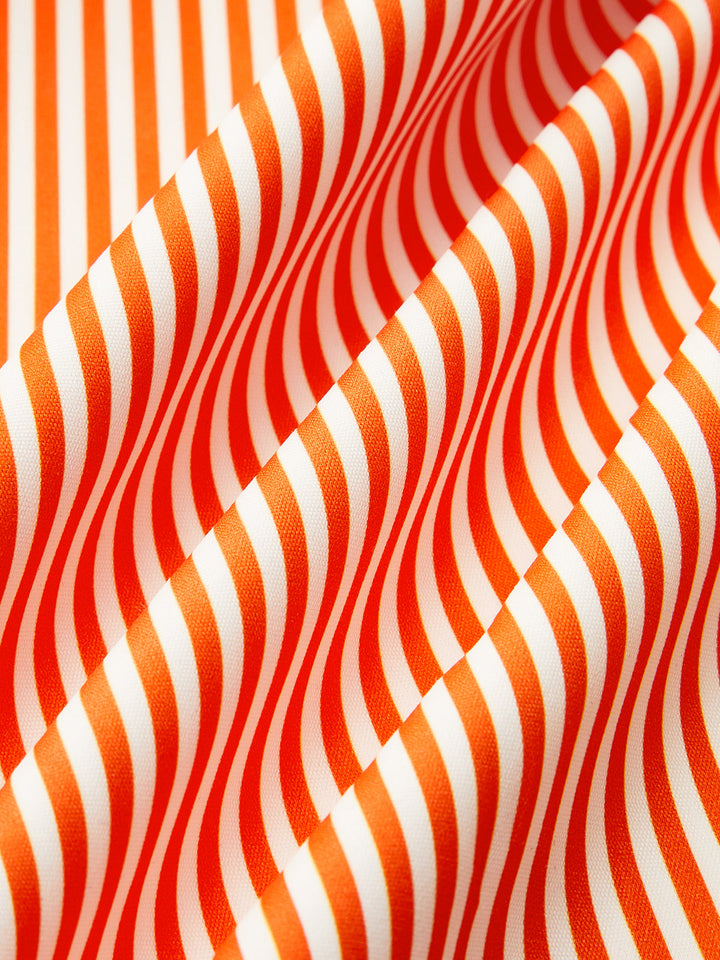 Striped Rosette Detail Top With Pants Set