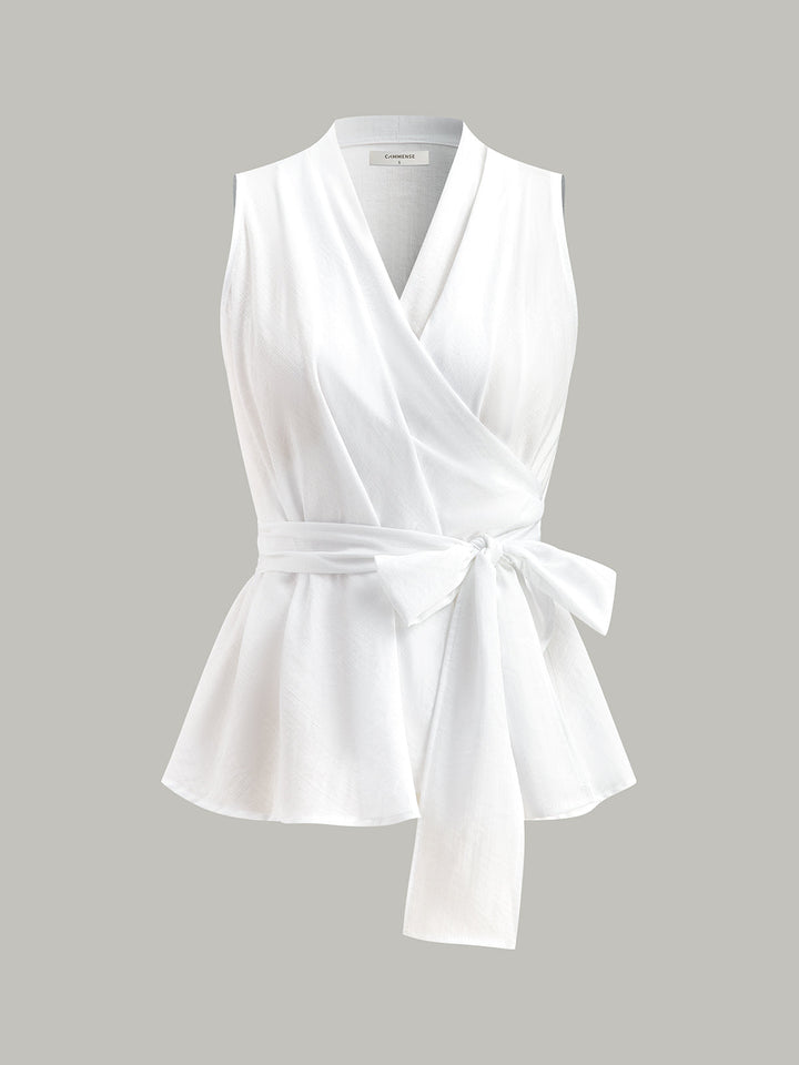 Wrap Tie Peplum Top