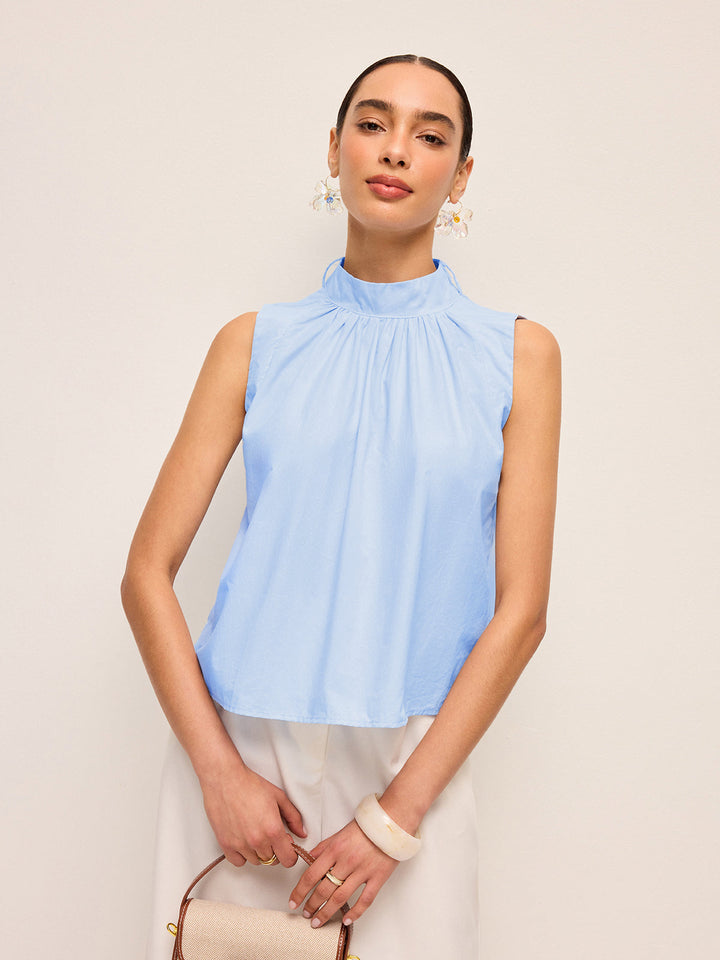 Oversized Bow Neck Sleeveless Top