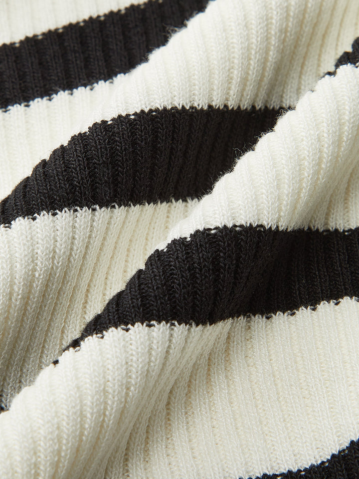 Striped Knit Halter Crop Top